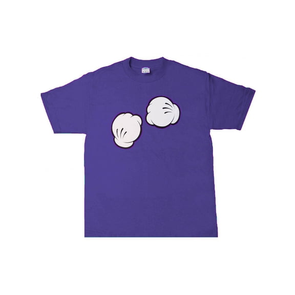 Cartoon Fists Graphic T Purple, XL