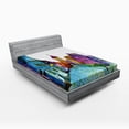 thumbnail image 1 of Cartoon Fitted Sheet, European Scenery with Pastel Colors and Road Aged Old Architecture Image Print, Soft Decorative Fabric Bedding, Queen Size, Multicolor, by Ambesonne, 1 of 2