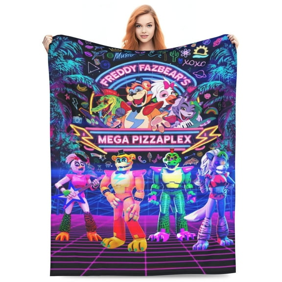 Cartoon Five Nights At Freddy's Blanket Ultra-Soft Fleece Blanket for Couch Bed Warm Plush Throw Blanket Suitable for All Season