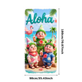 thumbnail image 1 of Cartoon Flamingo Banner Hawaiian Gnome Decor Palm Tree Background for Beach Party Summer Vacation Holiday, 1 of 8