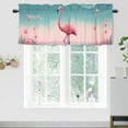 thumbnail image 1 of Cartoon Flamingo Window Curtain Valance Summer Tropical Palm Tree Floral Rod Pocket Window Valance for Living Room Bathroom Bedroom Kitchen 54 by 18 in, 1 Panel, 1 of 6