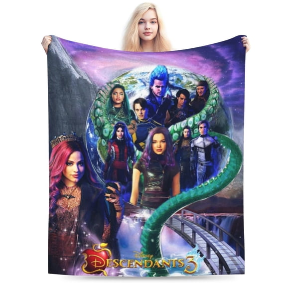 Cartoon Flannel Blanket Descendants Funny Ultra-Soft Warm Throw Blanket For Living Room Couch Bed All Seasons, Soft Interesting Gift For Boys Girls Young Adults 60"X50"