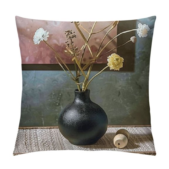 Cartoon Flannel Fleece Pillow Cushion Cover, Happy Chimpanzee Holding a Cocktail and Smiling Piggle Ape Cheerful Comic Art, Decorative Square Accent Pillow Case,