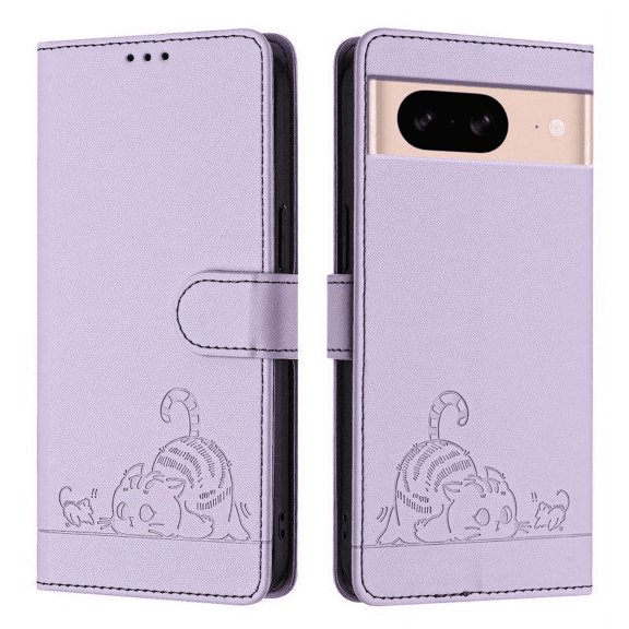 Cartoon Flip Leather Phone Case For Google Pixel 9 Pro XL 9Pro Pet Cat Print Card Shockproof Phone Cover For Google Pixel 8A 8 pro 8 7A 7Pro 7 / 6A 6 Pro 6 Etc.