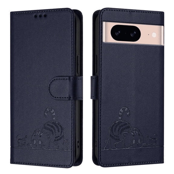 Cartoon Flip Leather Phone Case For Google Pixel 9 Pro XL 9Pro Pet Cat Print Card Shockproof Phone Cover For Google Pixel 8A 8 pro 8 7A 7Pro 7 / 6A 6 Pro 6 Etc.