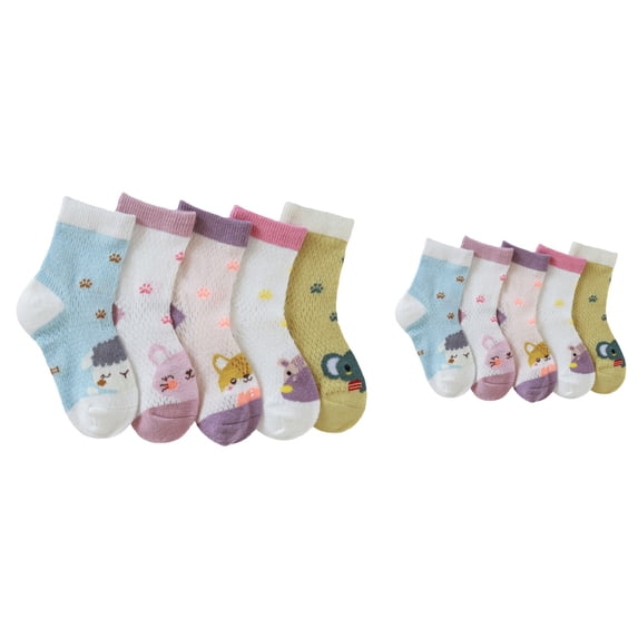 Cartoon Floor Socks for Boys, 5-Pack Summer Cotton Breathable Thin ...