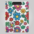 thumbnail image 1 of Cartoon Flower Foldable Binder Folder Clipboard with Pen Slot Double Clips A4 Size File Storage, 1 of 8