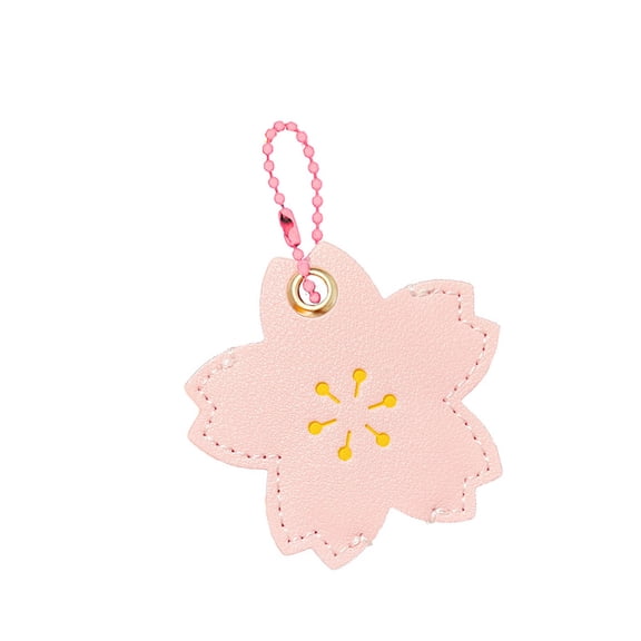 Cartoon Flower Key Covers Cuteness Leather Key Chains Women Funny Flower Key Holder Caps Dust Caps Pendant Girls Present
