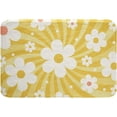 thumbnail image 1 of Cartoon Flowers Bath Mats for Bathroom,Yellow Stripes Bathroom Mats Rugs Daisy Machine Washable Rug Carpets Floor Mat Bathroom Decorations 18x30 Inches for Kitchen Bedroom Door Mat, 1 of 6