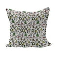 thumbnail image 1 of Cartoon Fluffy Throw Pillow Cushion Cover, Christmas Concepts Drawn in Style Santa Snowman Presents Mistletoe, Decorative Square Accent Pillow Case, 26" x 26", Multicolor, by Ambesonne, 1 of 5