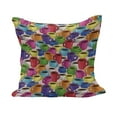 thumbnail image 1 of Cartoon Fluffy Throw Pillow Cushion Cover, Colorful Vivid Vibrant Coffee House Inspired Modern Vintage Retro Mugs Cups Print, Decorative Square Accent Pillow Case, 26" x 26", Multicolor, by Ambesonne, 1 of 5