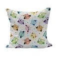 thumbnail image 1 of Cartoon Fluffy Throw Pillow Cushion Cover, Dotted Background Colorful Owls Various Facial Expressions Angry Happy Confused, Decorative Square Accent Pillow Case, 36" x 36", Multicolor, by Ambesonne, 1 of 5