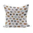thumbnail image 1 of Cartoon Fluffy Throw Pillow Cushion Cover, Happy Funny Kittens in Smiling Animals Eyes, Decorative Square Accent Pillow Case, 16" x 16", Pale Orange Pale Brown, by Ambesonne, 1 of 5