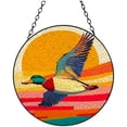 thumbnail image 1 of Cartoon Flying Mallard Stained Glass Suncatcher Handmade Window Hanging Colored Glass Suncatcher Crafts Kits for Indoor Garden Decor Memorial Gift 16x16cm, 1 of 7
