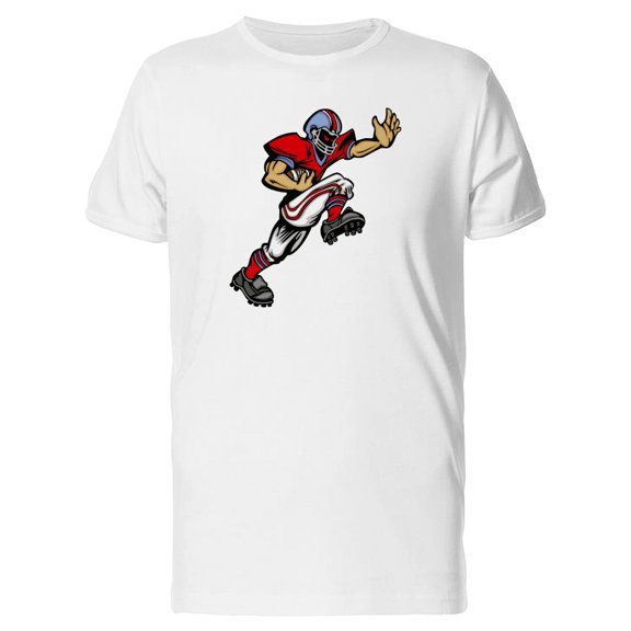 Cartoon Football Player Rushing T-Shirt Men -Image by Shutterstock, Male 4X-Large