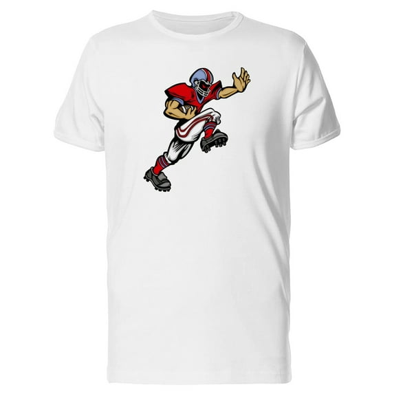 Cartoon Football Player Rushing Tee Men's -Image by Shutterstock