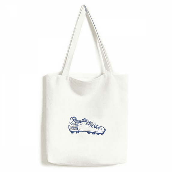 Cartoon Football Shoes Blue Pattern Tote Canvas Bag Shopping Satchel Casual Handbag