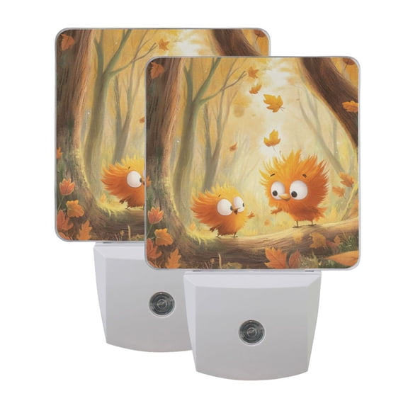 Cartoon Forest Cute Animals LED Night Light with Smart Sensor Plug Into Wall Dusk to Dawn 2 packs
