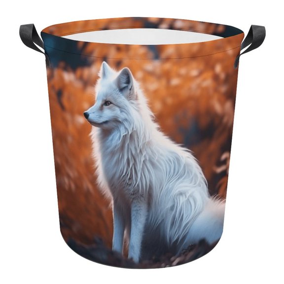 Cartoon Fox Dreamy Print Foldable Laundry Basket for Clothes Storage Hamper