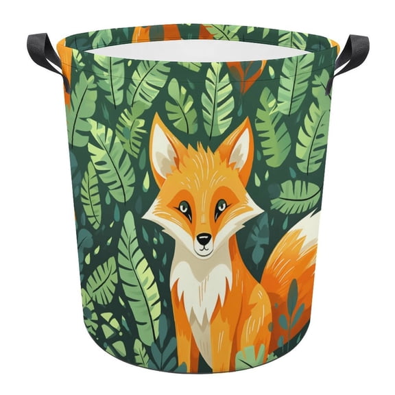 Cartoon Fox Dreamy Print Foldable Laundry Basket for Clothes Storage Hamper