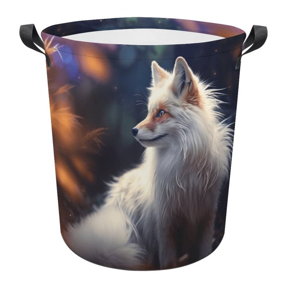 Cartoon Fox Dreamy Print Foldable Laundry Basket for Clothes Storage Hamper