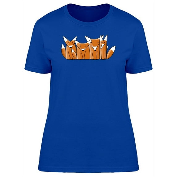 Cartoon Foxes Family Tee Women's -Image by Shutterstock