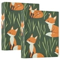 thumbnail image 1 of Cartoon Foxes Grass 3 Ring Binders 1.5 inch Hardcover File Folders with Interior Pockets A4 Size Organizer for School Office Hospital, 1 of 8