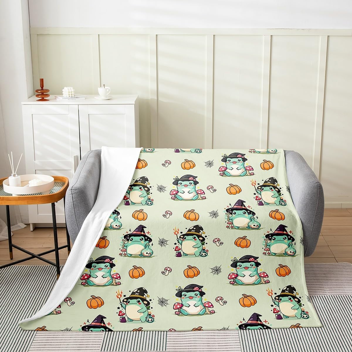Cartoon Frog Flannel Fleece Throw Blanket Boys Girls 40"x50" Cute