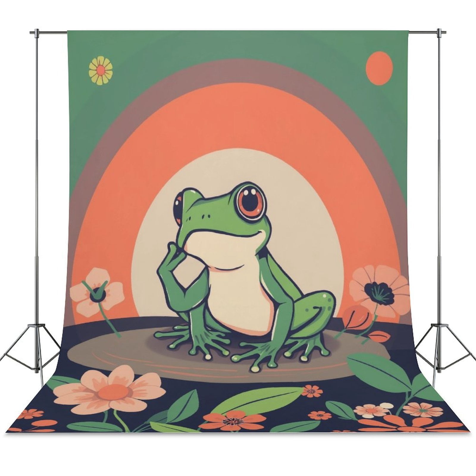 Cartoon Frog Party Backdrop Birthday Decoration Backgrounds for ...