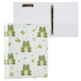 thumbnail image 1 of Cartoon Frog Pattern 3 Ring Hardcover Binders 1.5in Round Rings for Letter-Size Folder Paper Organizer Pockets for Office Student Recipe, 1 of 9