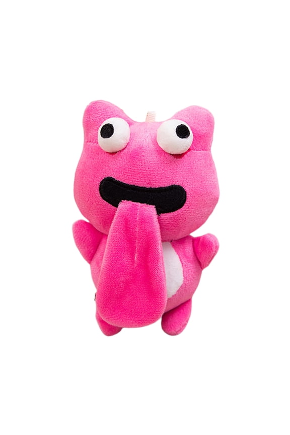 Cartoon Frog Plush Keychain Long Tongue Kiss Green/Pink Frog Plush Toy Soft Stuffed Animal Doll Plushies Keyring Pendant Backpack Charms Couple Gift