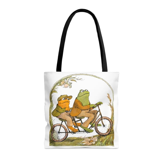 Cartoon Frog Print Canvas Bag, Lightweight Shoulder Bag, Versatile Shop bag