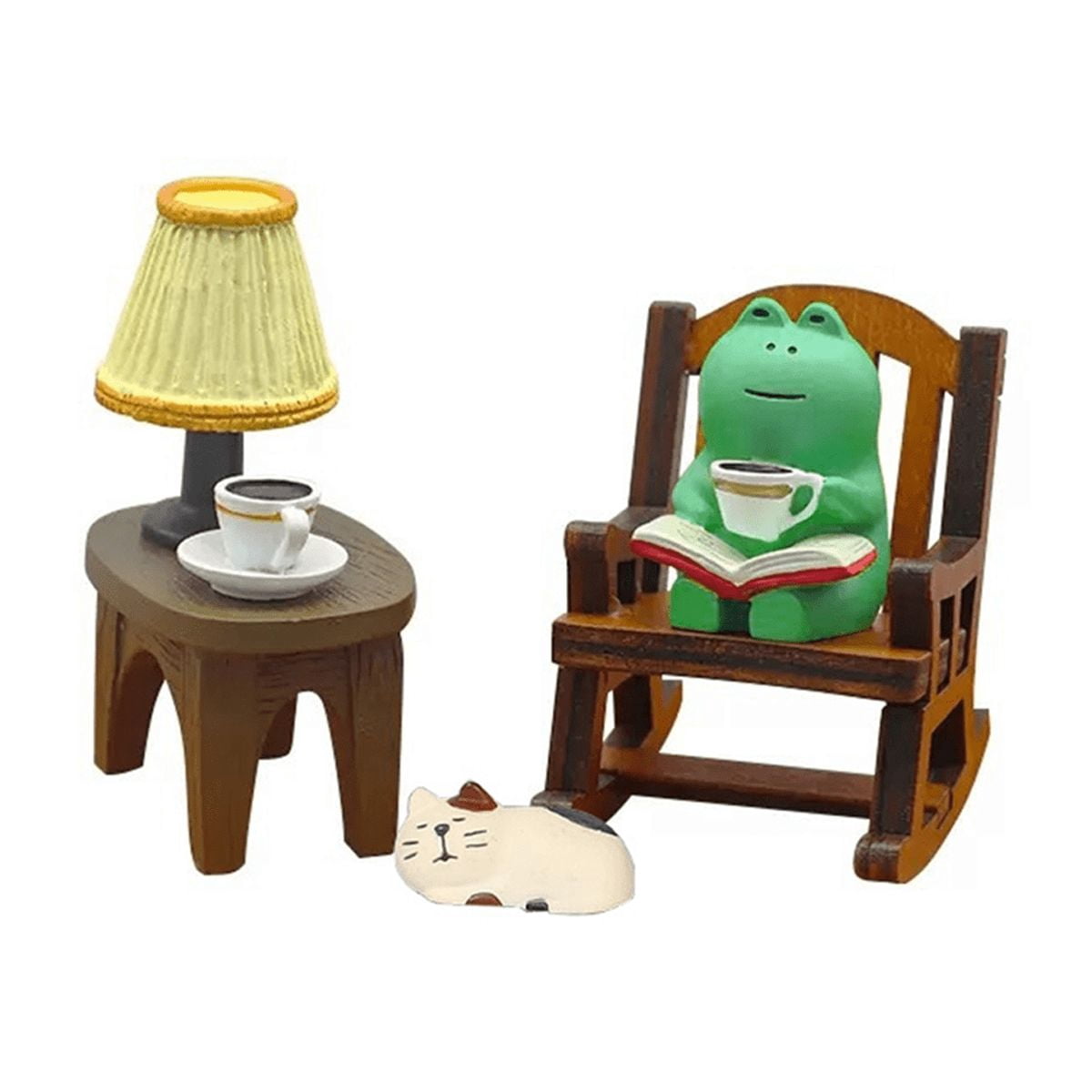 Cartoon Frog Rocking Chair Table Lamp Ornament Miniatures Figurines ...