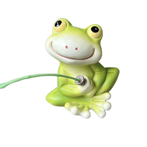 Cartoon Frogs Fishing Figurine Resins Miniature Ornament for Outdoor Pond Indoor Displays and Balconies Decoration