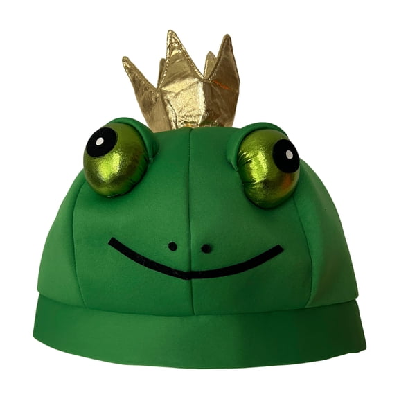 Cartoon Frogs Hat With Royal Crowns Design Breathable Fabric Theme Headwear For Birthday Parties DressingUp Game