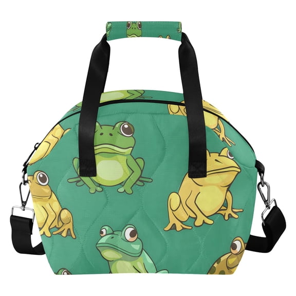 Cartoon Frogs Insulated Lunch Bag Reusable Quilted Lunch Box Waterproof Leakproof Lunch Container