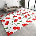 thumbnail image 1 of Cartoon Fruit Cherry Area Rugs, Fresh Simple Printed Soft Fluffy Kids Rug, Non-Slip Machine Washable Living Room Carpet For Bedroom Dining Room Kitchen Apartment Corridor 2 x 3ft, 1 of 6
