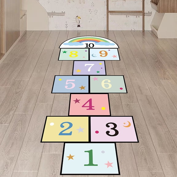 Cartoon Fun Hopscotch Wall Decals for Kids, Kindergarten & Early Education Classroom Floor Decor Stickers