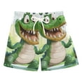 thumbnail image 1 of Cartoon Funny Crocodile Boys Swim Trunks Quick Dry Boy Swim Shorts for 3-14 Years, 1 of 8