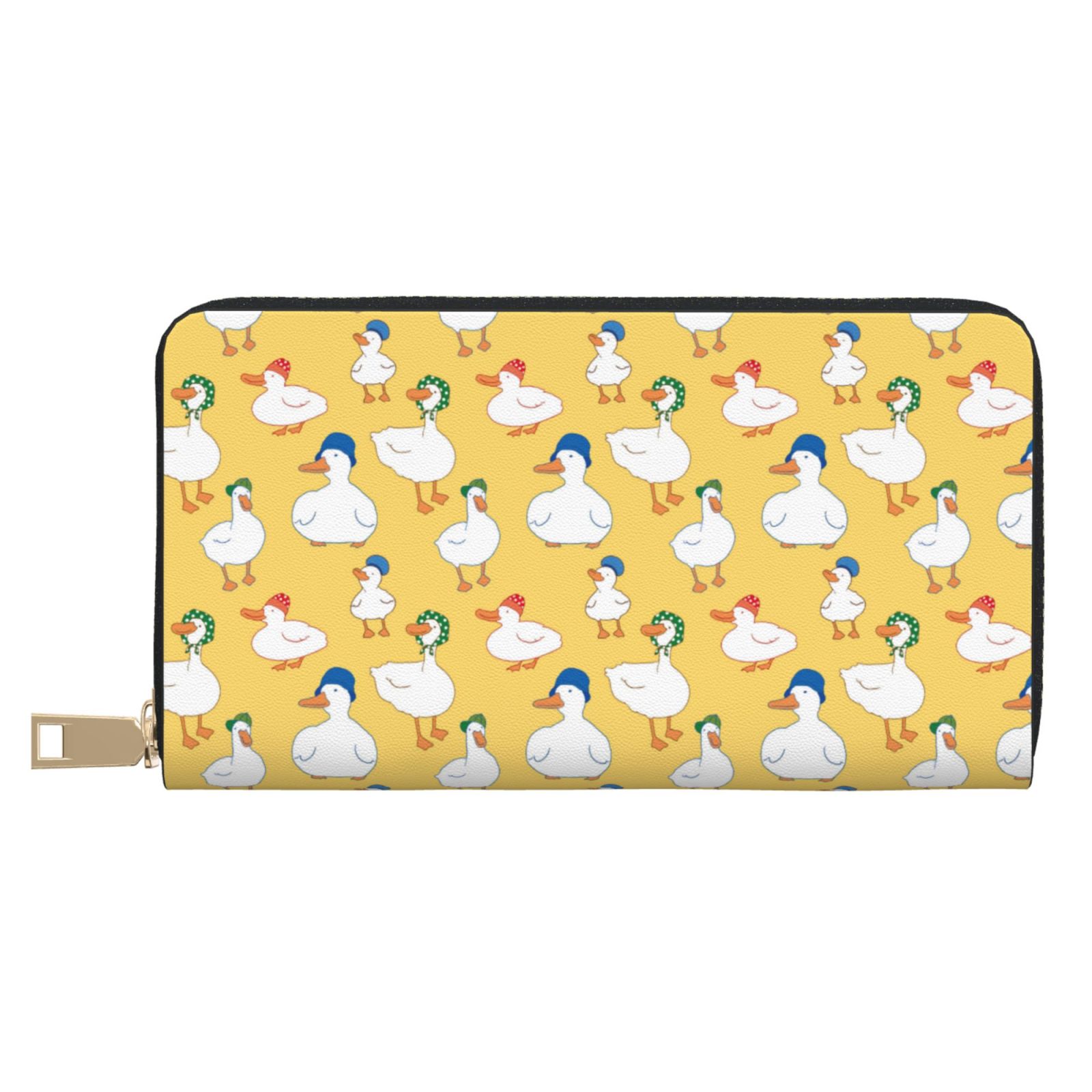 Comedically Large Wallet Cartoon Funny Cute Duck with Hat Wallet Women, Leather Bifold Multi ...