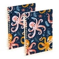 thumbnail image 1 of Cartoon Funny Octopus Notebooks 2 Pcs 1-subject Journal 60 Sheets A5 College Ruled Paper Detachable Ring 8.3"x5.7", 1 of 8