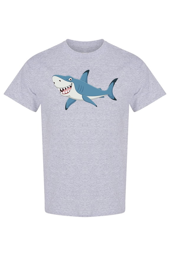 Cartoon Funny Shark T-Shirt Men -Image by Shutterstock, Male Large