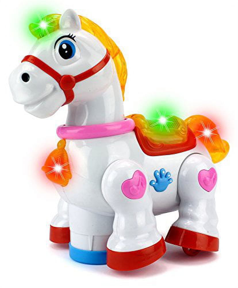 Cartoon Galloping Horse Battery Operated Kid's Bump and Go Toy Animal