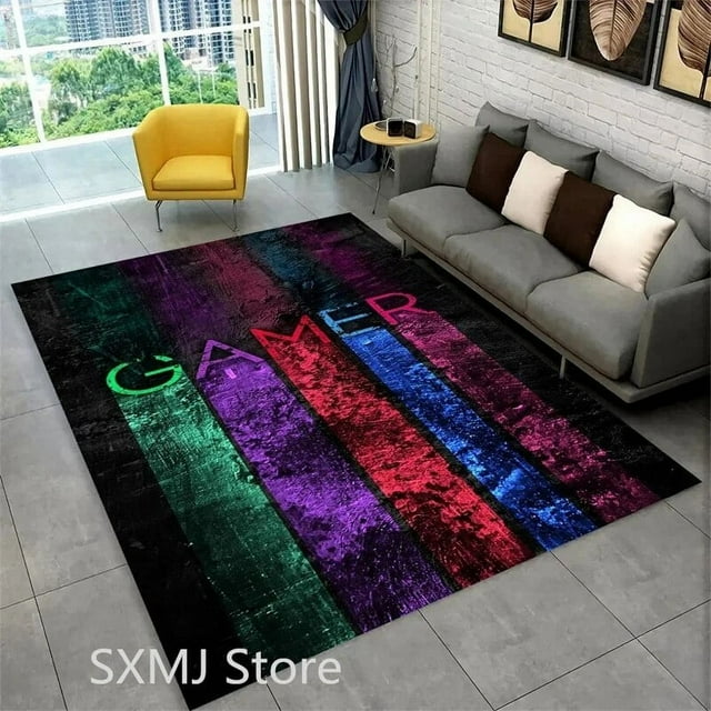 Cartoon Game Gamepad Gamer Area Rug Carpet Rugs for Kids Living Room
