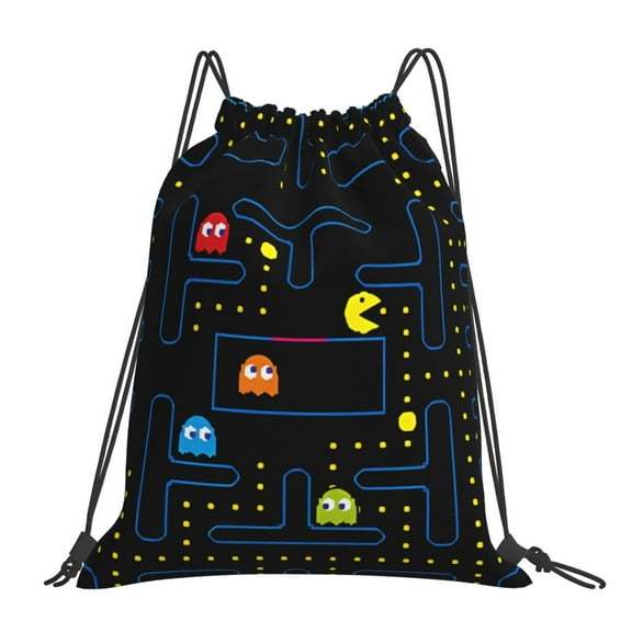 Cartoon Game Pattern Drawstring Backpack, Men's Women's Drawstring Bag Drawstring Backpack Beach Bag, Portable Sports Yoga Fitness Leisure Backpack, Suitable for Travel Shopping