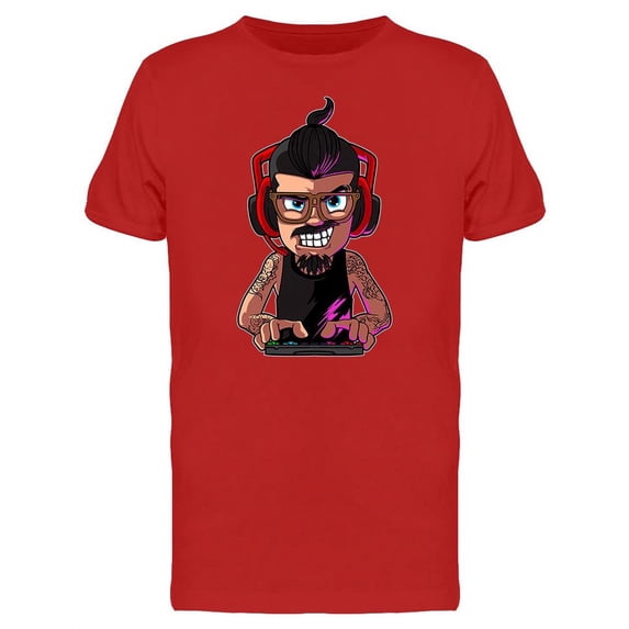 Cartoon Gamer With Beard T-Shirt Men -Image by Shutterstock, Male Medium