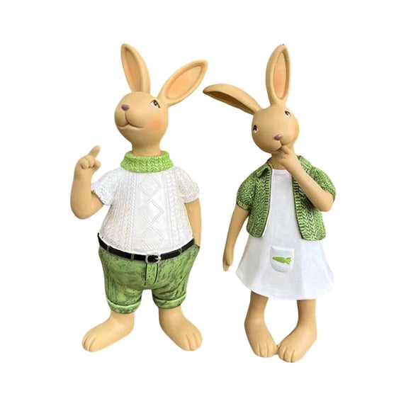 Cartoon Garden Statues Rabbit Tabletop Centerpiece Outdoor Art Decor Resin Animal Figurines for Tabletop Lawn Desktop Backyard Holiday Gifts standing posture