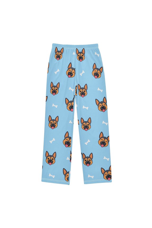 Cartoon German Shepherd Pattern Pajama Pants Soft Lightweight Lounge Pants Bottoms Sleep Pants Warm Comfy