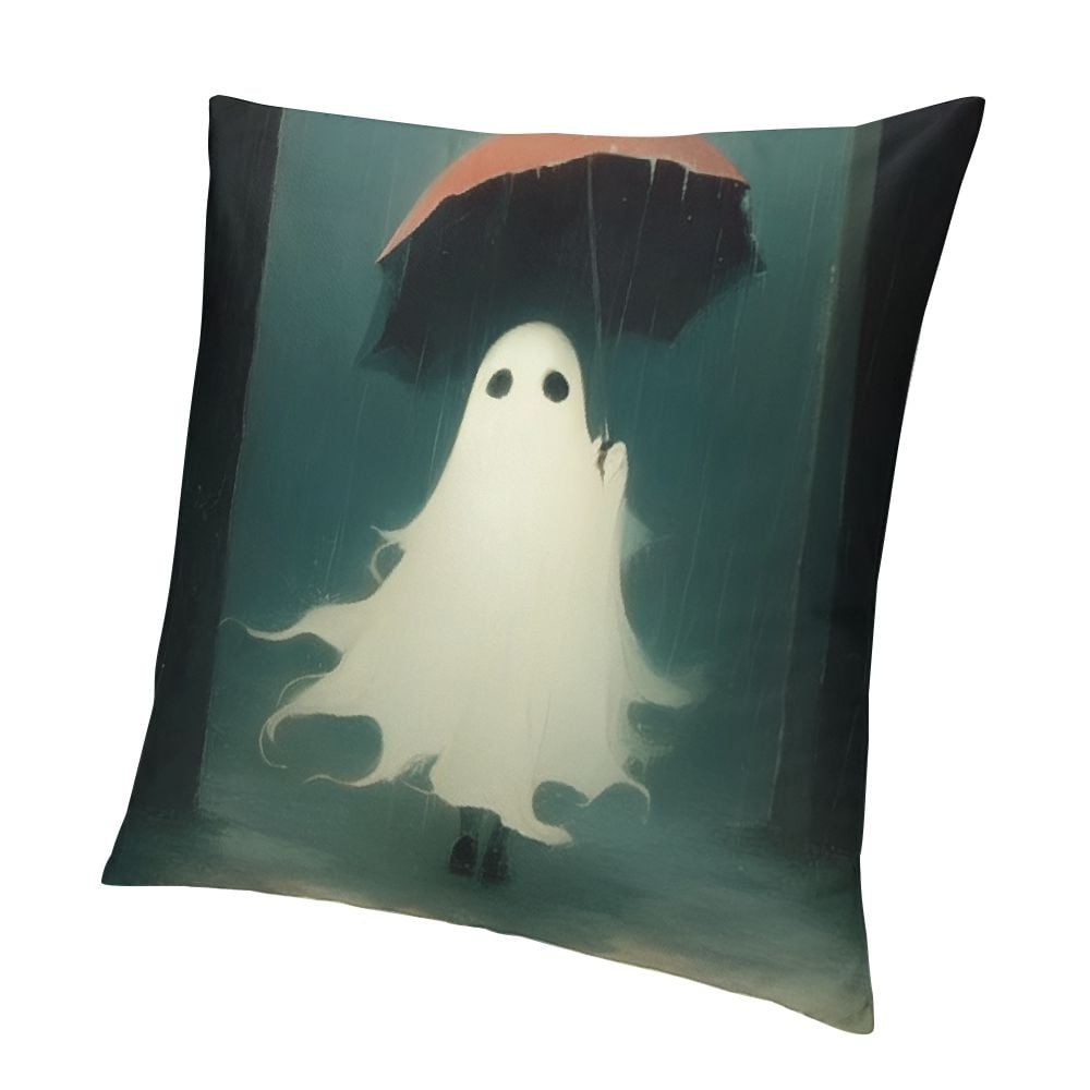 Cartoon Ghost Double Sides Print Pillow Cover,Halloween Theme Dark