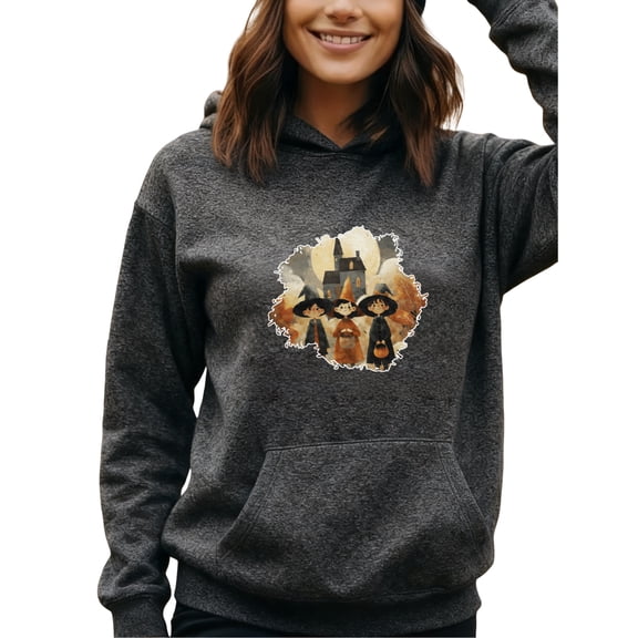 Cartoon Ghost Hoodie for Men Women, Pullover Hooded Sweatshirt, Cozy Cotton Poly Blend, Casual Cartoon Halloween Graphic Style, Comfortable Unisex Everyday Outf